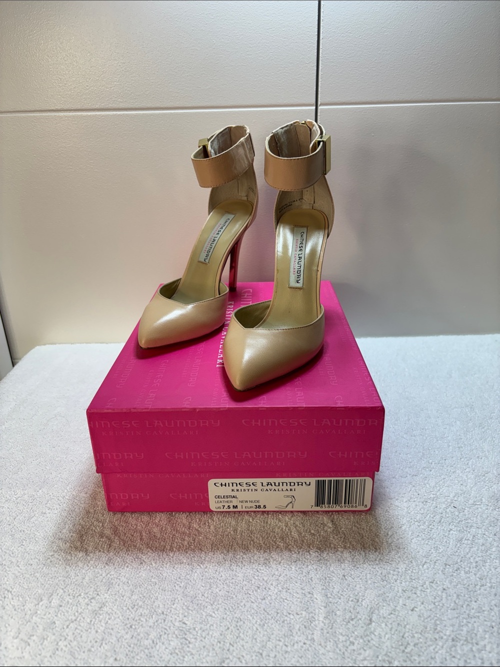 Chinese Laundry Nude Pointed-Toe Ankle-Strap Pumps